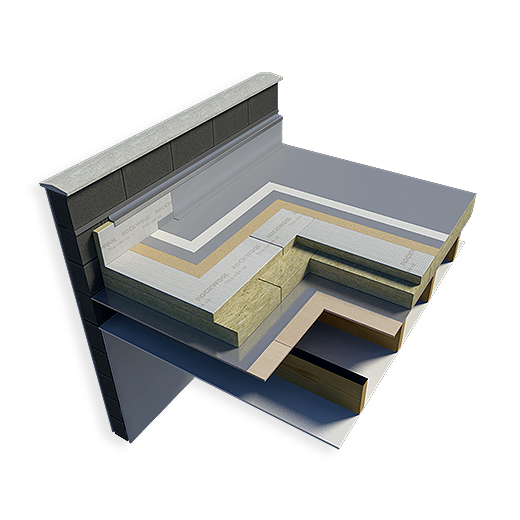 Flat Roof Timber Deck - Liquid Applied (Acoustic Membrane) - illustration