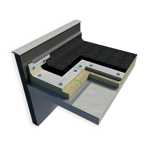 Flat Roof Concrete Deck - 2 Layer Felt - illustration